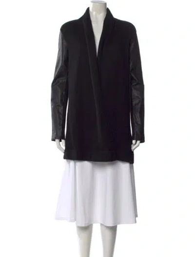Pre-owned Vince Wool Open Front Sweater In Black