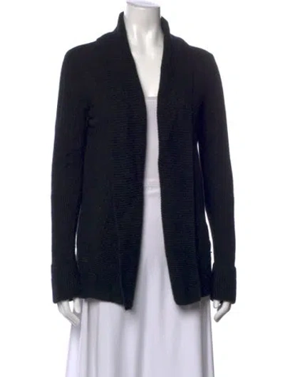 Pre-owned Vince Wool Open Front Sweater In Black