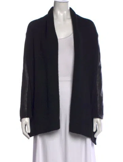 Pre-owned Vince Wool Open Front Sweater In Black