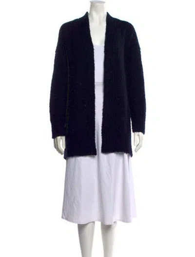 Pre-owned Vince Wool Open Front Sweater In Black
