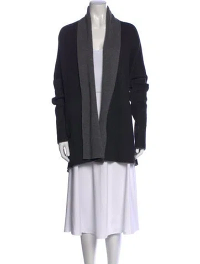 Pre-owned Vince Wool Open Front Sweater In Black