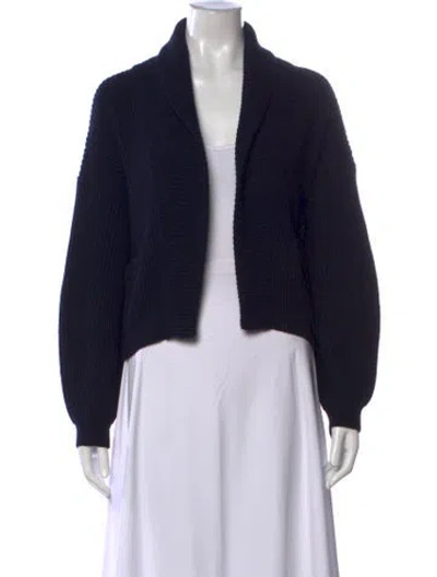 Pre-owned Vince Wool Open Front Sweater In Blue