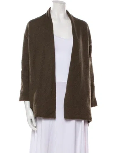 Pre-owned Vince Wool Open Front Sweater In Brown
