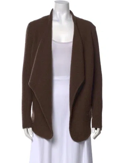 Pre-owned Vince Wool Open Front Sweater In Brown