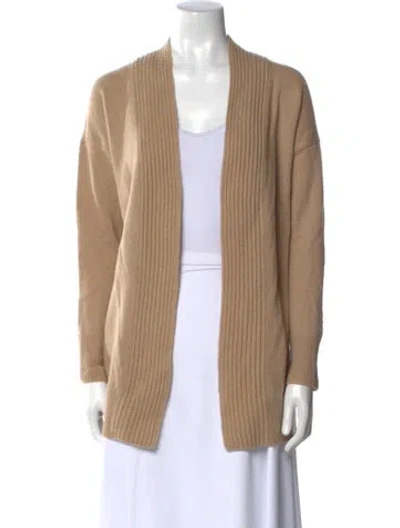 Pre-owned Vince Wool Open Front Sweater In Brown