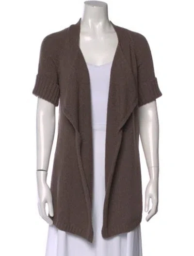 Pre-owned Vince Wool Open Front Sweater In Brown