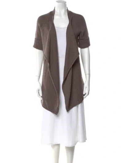 Pre-owned Vince Wool Open Front Sweater In Brown