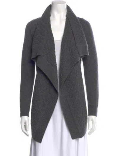 Pre-owned Vince Wool Open Front Sweater In Gray