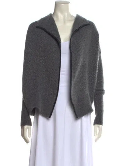 Pre-owned Vince Wool Open Front Sweater In Gray