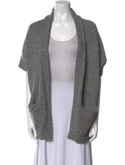 Pre-owned Vince Wool Open Front Sweater In Gray