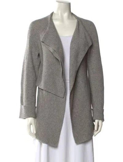 Pre-owned Vince Wool Open Front Sweater In Gray