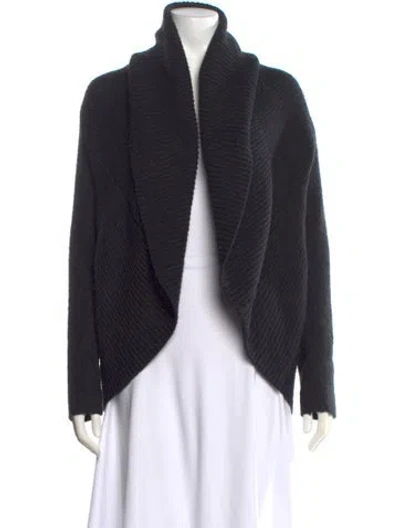 Pre-owned Vince Wool Open Front Sweater In Gray