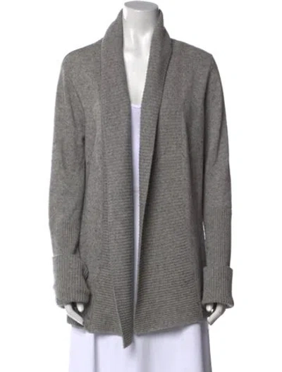 Pre-owned Vince Wool Open Front Sweater In Gray