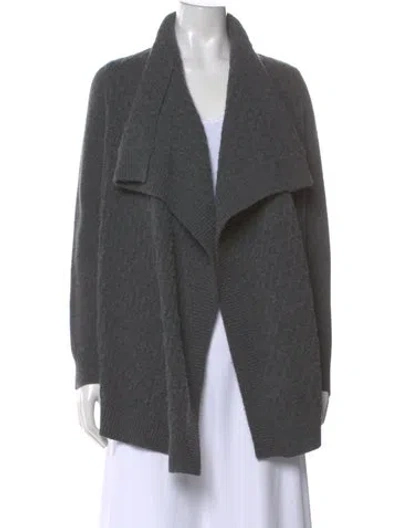 Pre-owned Vince Wool Open Front Sweater In Gray