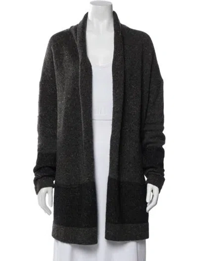 Pre-owned Vince Wool Open Front Sweater In Gray