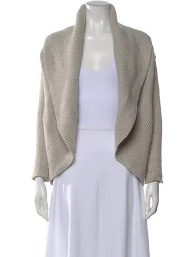 Pre-owned Vince Wool Open Front Sweater In Gray