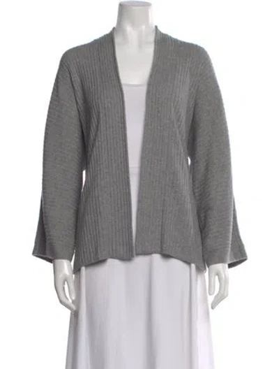 Pre-owned Vince Wool Open Front Sweater In Gray