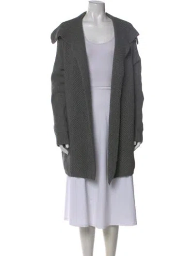 Pre-owned Vince Wool Open Front Sweater In Gray