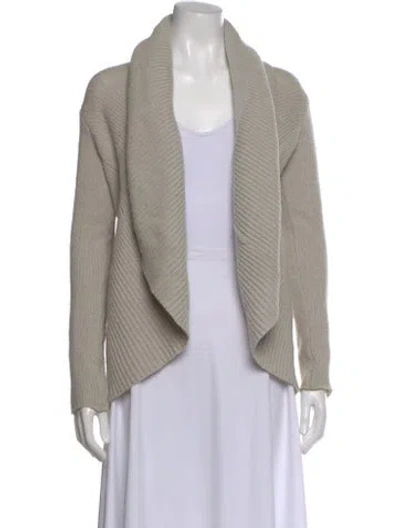 Pre-owned Vince Wool Open Front Sweater In Gray