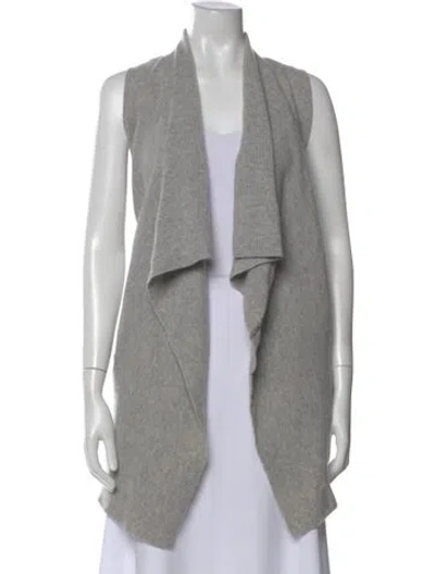 Pre-owned Vince Wool Open Front Sweater In Gray