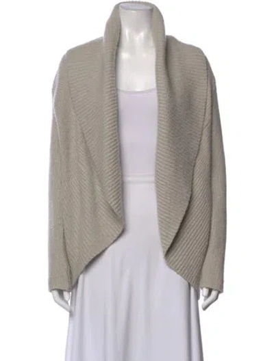Pre-owned Vince Wool Open Front Sweater In Gray