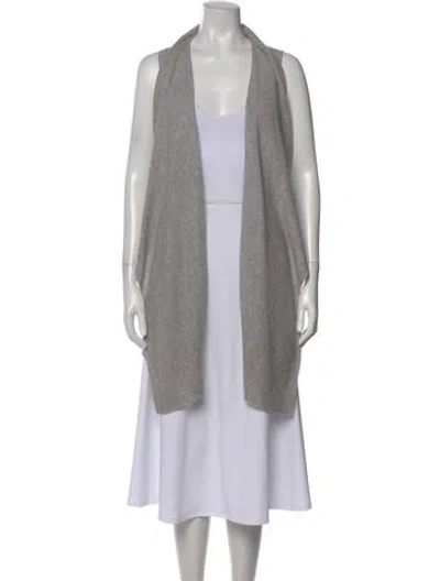 Pre-owned Vince Wool Open Front Sweater In Gray