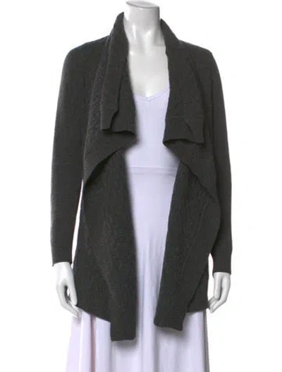 Pre-owned Vince Wool Open Front Sweater In Gray
