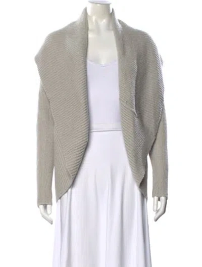 Pre-owned Vince Wool Open Front Sweater In Gray