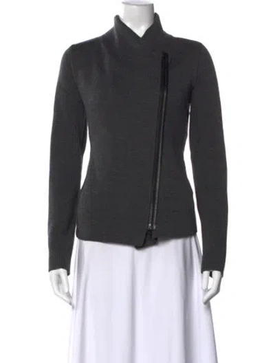 Pre-owned Vince Wool Open Front Sweater In Gray