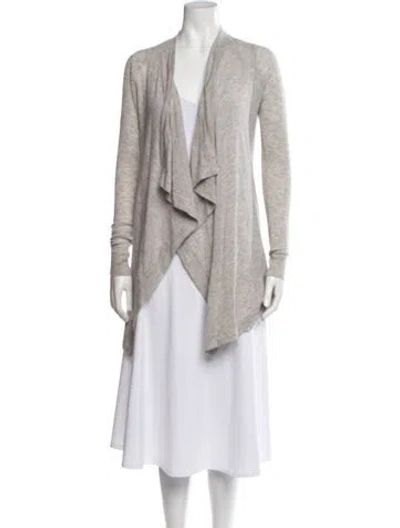Pre-owned Vince Wool Open Front Sweater In Gray