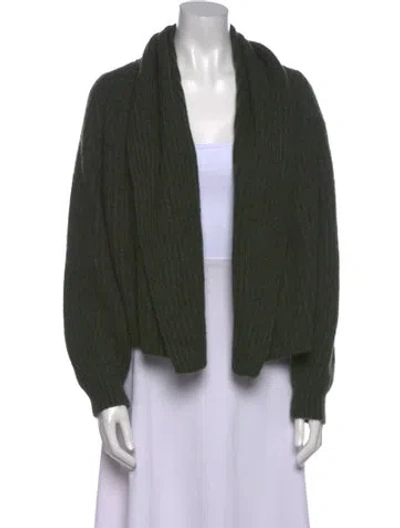 Pre-owned Vince Wool Open Front Sweater In Green