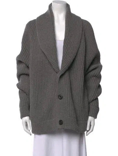 Pre-owned Vince Wool Open Front Sweater In Grey