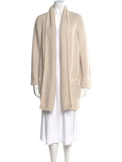 Pre-owned Vince Wool Open Front Sweater In Neutral