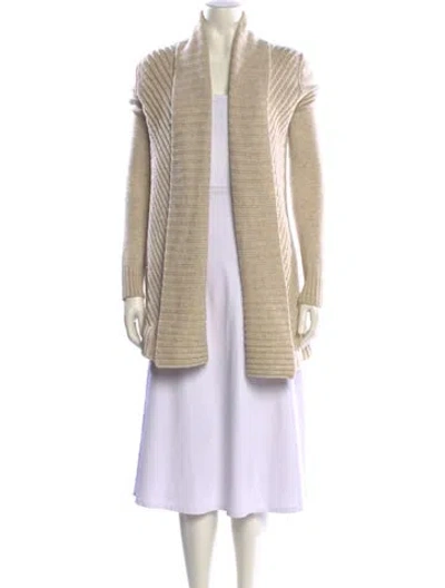 Pre-owned Vince Wool Open Front Sweater In Neutral