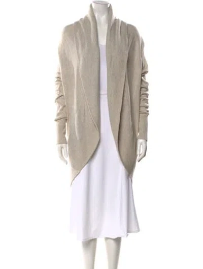 Pre-owned Vince Wool Open Front Sweater In Neutral