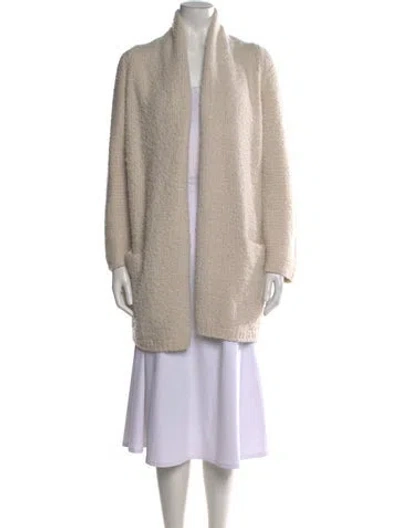 Pre-owned Vince Wool Open Front Sweater In Neutral