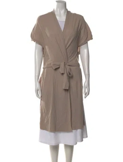 Pre-owned Vince Wool Open Front Sweater In Neutral