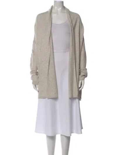 Pre-owned Vince Wool Open Front Sweater In Neutral