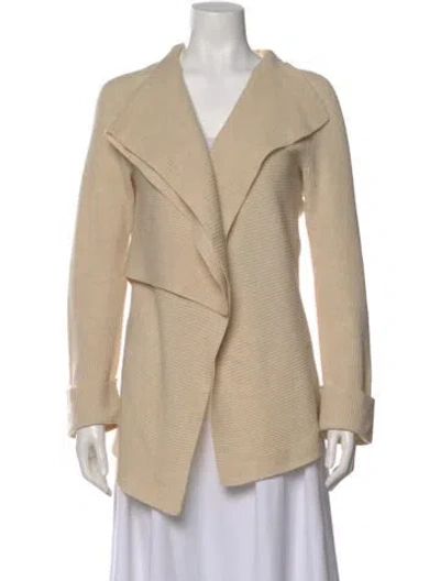 Pre-owned Vince Wool Open Front Sweater In Neutral