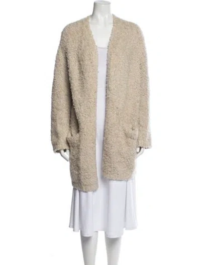 Pre-owned Vince Wool Open Front Sweater In Neutral