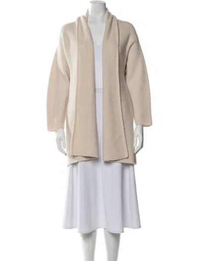 Pre-owned Vince Wool Open Front Sweater In Neutral