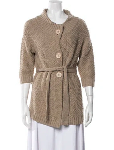 Pre-owned Vince Wool Open Front Sweater In Neutral