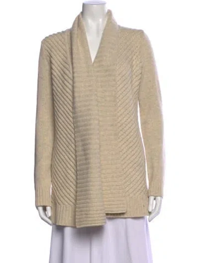 Pre-owned Vince Wool Open Front Sweater In Neutral