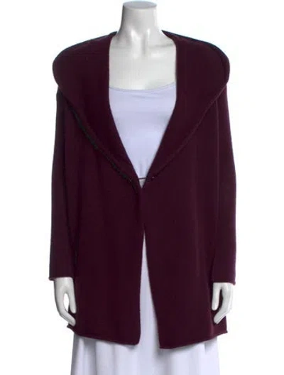 Pre-owned Vince Wool Open Front Sweater In Purple