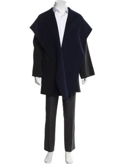 Pre-owned Vince Wool Overcoat In Blue