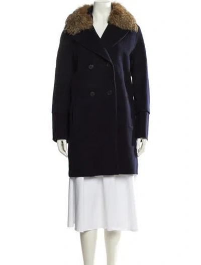 Pre-owned Vince Wool Parka In Blue