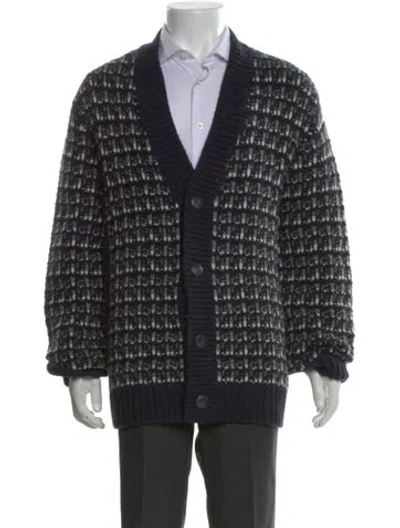 Pre-owned Vince Wool Patterned Cardigan In Black