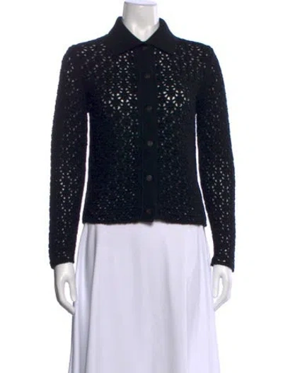 Pre-owned Vince Wool Patterned Sweater In Black