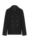 Vince Wool Peacoat In Black