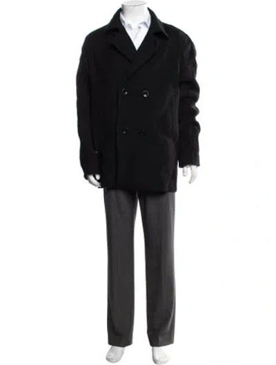 Pre-owned Vince Wool Peacoat In Black